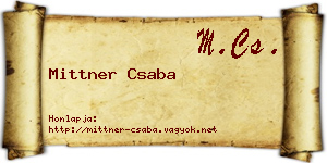 Mittner Csaba névjegykártya