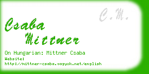 csaba mittner business card